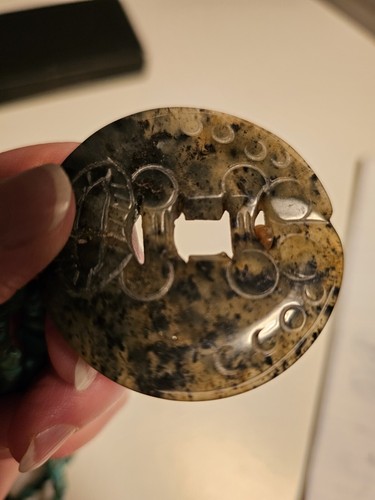 Collar Piedra Fase Lunar, Cornalina Turquesa 18" Cadena Cuentas, Colgante Moneda 2" - Imagen 6 de 7