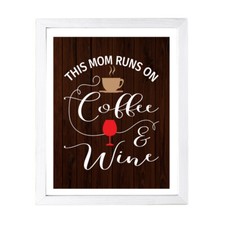 Designs ByLITA This Mom Runs On Coffee Wine, Wall Print Art