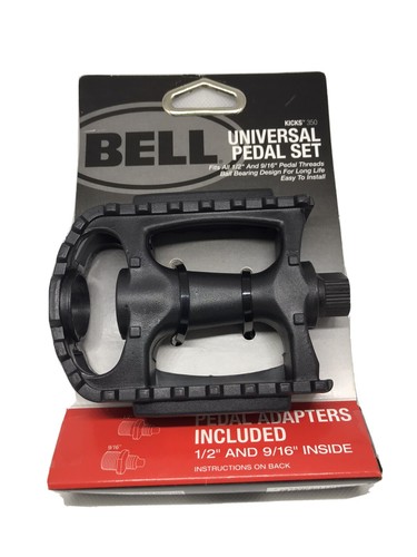 Paire De Pédales Universelles Bell Kicks 350 Avec Réflecteurs - Filetage 1/2" Et 9/16"
