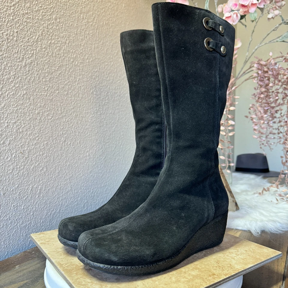 Botas La Canadienne Mujer 8 M Gamuza Cuero Hasta la Rodilla Cuña Cómodas Impermeables Foto 2 de 4