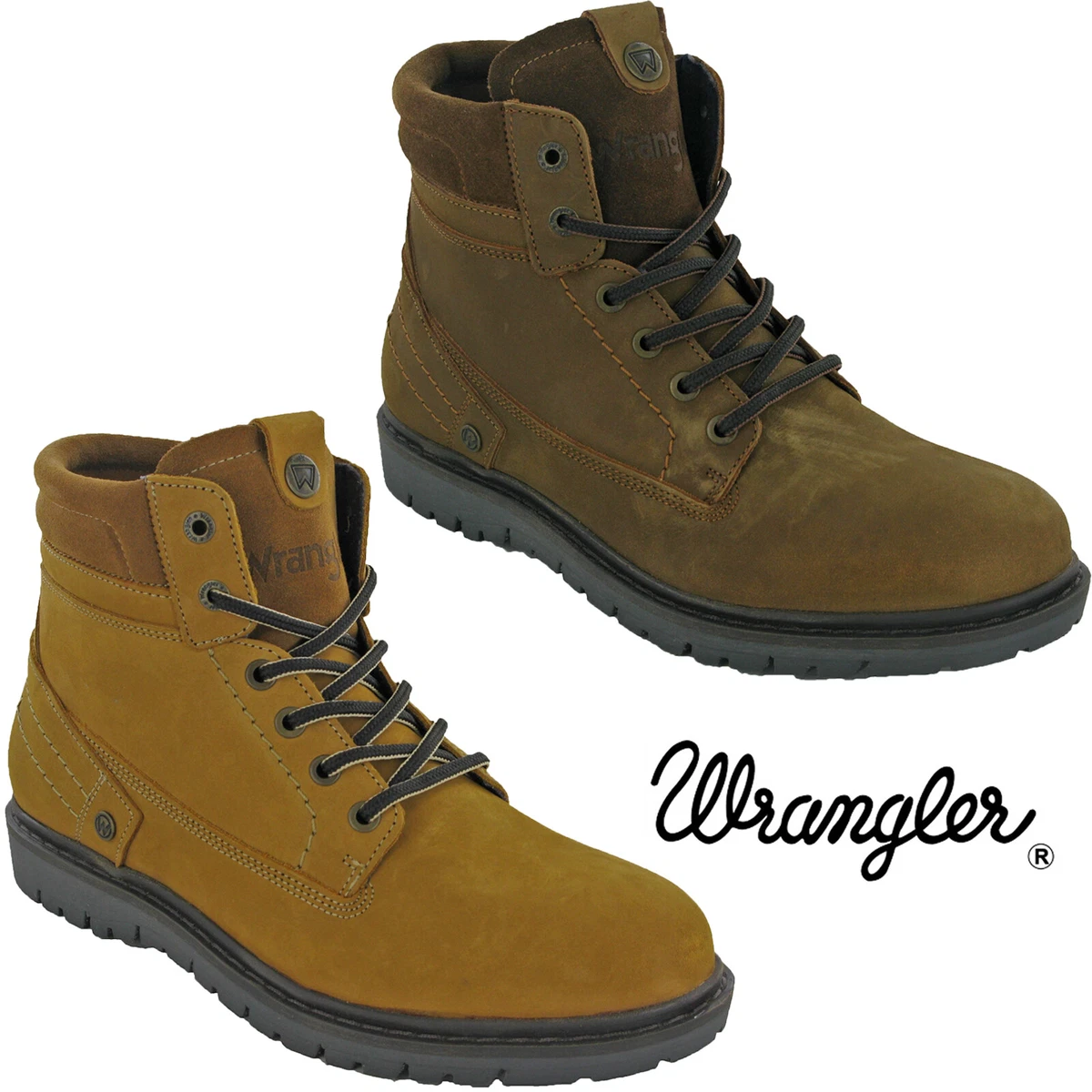 Mens Wrangler Ankle Leather Fashion Padded Warm Winter Lined | eBay