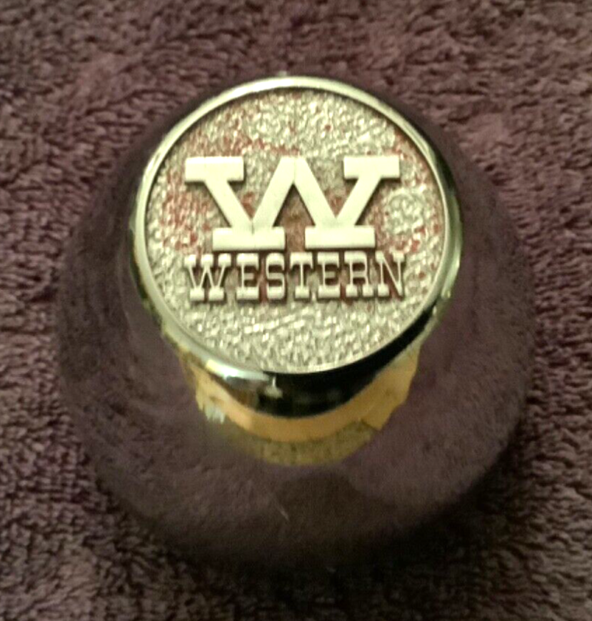 Rare Western Wheel Center Cap Plastic 3.20" Groove Chrome W Emblem