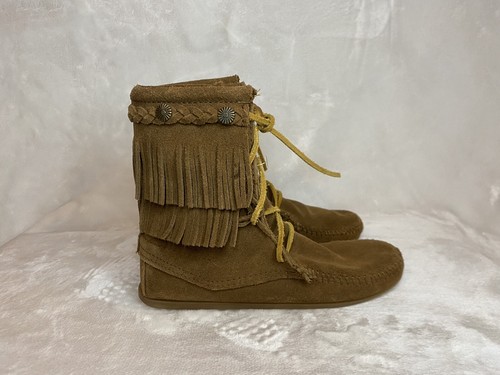 Minnetonka double fringe moccasins size 5 - Picture 5 of 8