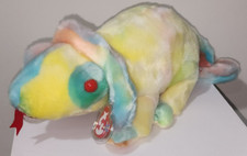 Ty Large Plush Beanie Buddy RAINBOW the Chameleon 12.5" MWMTs Stuffed Animal Toy