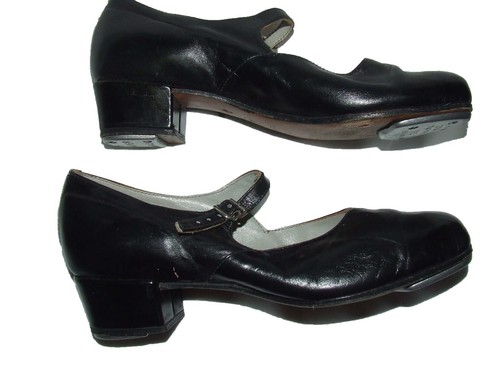 BLOCH - Black Leather Cuban Heel Tap Shoes - Size 5 23.5cm - VERY GOOD CONDITION - Picture 6 of 16
