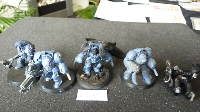 GAMES WORKSHOP WH40K SPACE WOLVES WOLF GUARD TERMINATOR SQUAD x5 UNDERCOATED #480