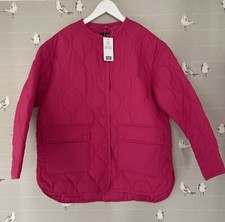 New F&f Fab Hot Pink Ladies Size S (10 -12 -14) Padded Quilted Jacket Coat Bnwt