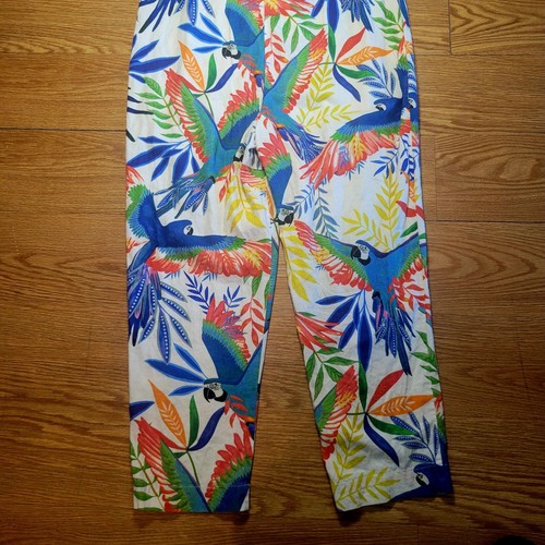 Farm Rio Women's Macaw Flight Jumpsuit V-Neck Puff Sleeve Size Small Multicolor - Picture 15 of 18