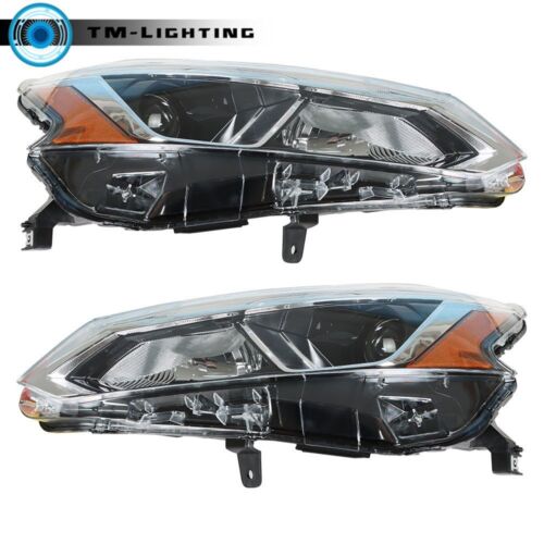 Headlights For 2019-2021 Nissan Altima Chrome Left+Right Side Headlamps Halogen - Picture 3 of 9