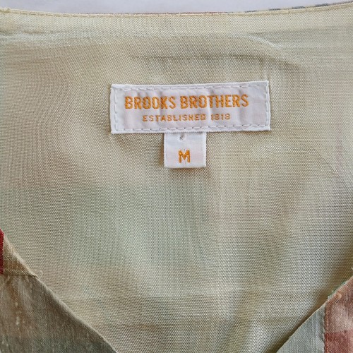 Gilet vintage Brooks Brothers 100% seta taglia M blu rosa salvia pastello foderato Madras USA - Foto 4 di 6