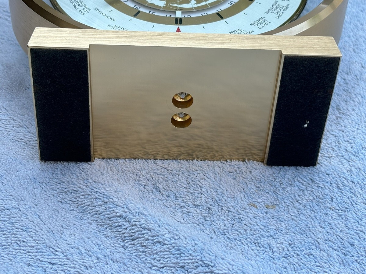 Vintage Linden Quartz World Time Desk Clock GMT Japan Excellent