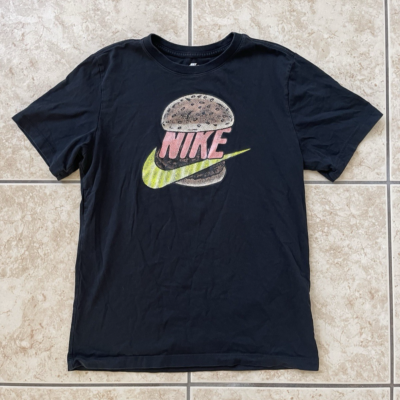 Nike Sole Food Mens Short Sleeve Medium Black T-Shirt Burger
