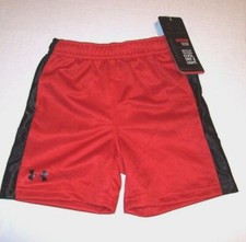 NEW Under Armour red black elastic waist shorts baby boy logo sz 18m 18 months