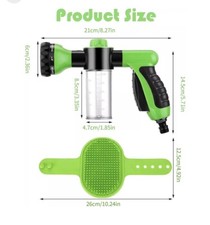 Jet ugello lavaggio cani con spazzola in gomma per cani (getto ugello lavaggio animali e spazzola)