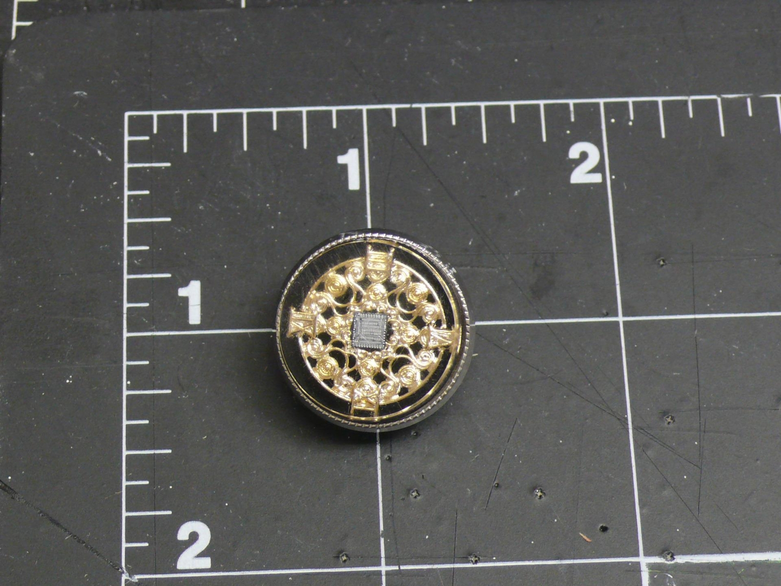 Victorian look Steampunk Computer Chip Lapel Pin - image 1