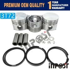 3 set 3T72 Piston with Ring STD For Yanmar 3T72HL , 72mm*2*2*4