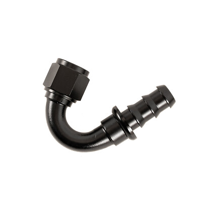 -10AN Female 150 Degree Push Lock Hose Fitting End Black Anodized