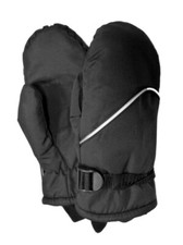 Aquarius Boys Black Water Resistant Thinsulate Snow  Ski Mittens Medium 9-12 