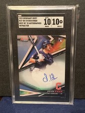 Steven Kwan 2022 Bowman’s Best Of ‘22 Rookie RC Auto Refractor SGC 10/10 #22-SK