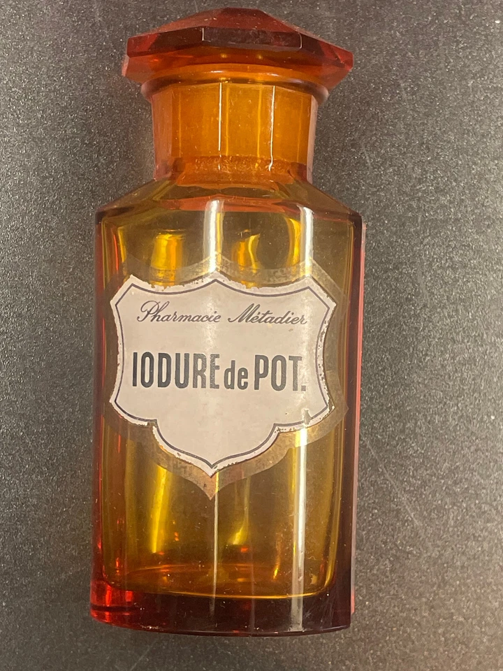 flacon de pharmacie  Verre Apothicaire Ancien 12,5 cm - Photo 2/4