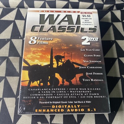 WAR CLASSICS 8 Feature Films DVD BOX SET on 2 Discs WW2 8 Movies World ...