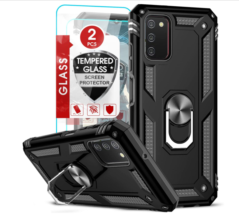 Samsung Galaxy A03S Case with 2 Pack Screen Protectors - Shockproof Protective Cover