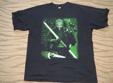 Vintage Star Wars Darth Maul T-Shirt Size XL Extra-Large Black Glow in the Dark