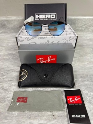 RAY BAN | NEW | ROUND MEDIUM | 3447 002 - 4O | BLACK | GRADIENT BLUE MIRROR