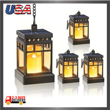 Solar Lanterns Outdoor Waterproof, 2 Modes Hanging Solar Lantern with 4 Pack