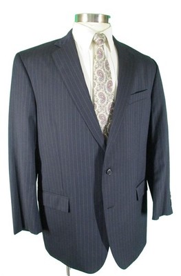 Brooks Brothers 1818 Madison Mens Navy 2 Btn TT Estrato Wool Suit 46L USA