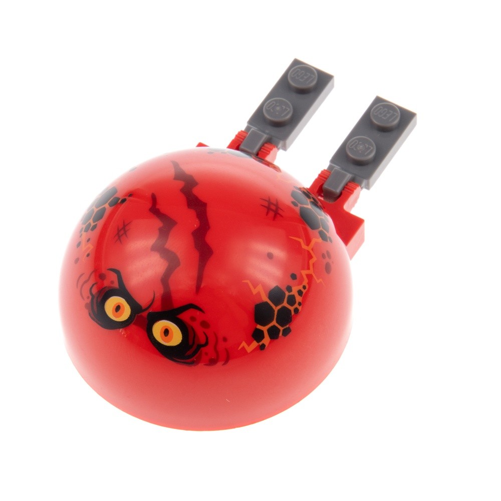 1x Lego Windshield 6x6x3 Red Half Sphere Printed Plate 44301b 50747pb12
