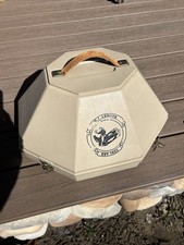 M.L Leddys Hard Case Plastic Western Hat Carrier Storage W Stamp Leather Handle