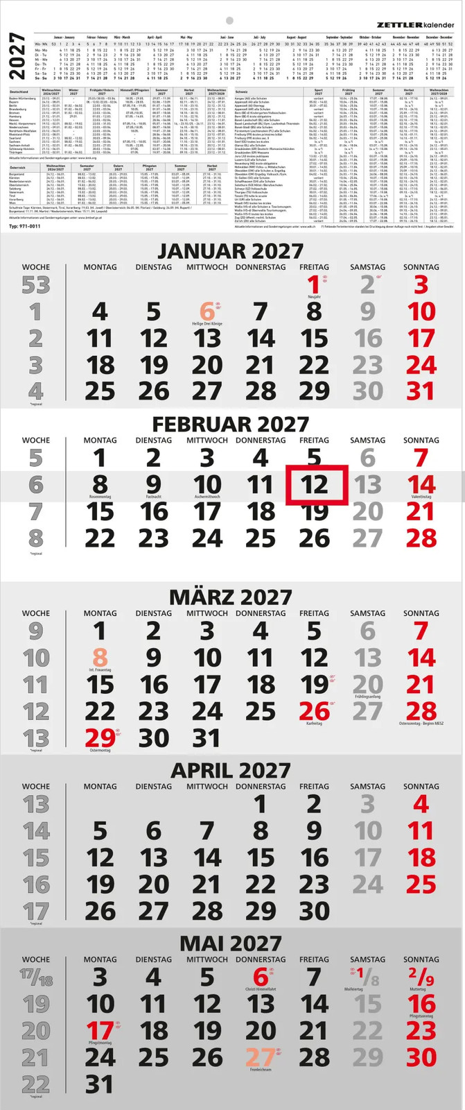 Neumann Verlage Gmbh & Co Zettler 5-Monatskalender 2027 - Image 6