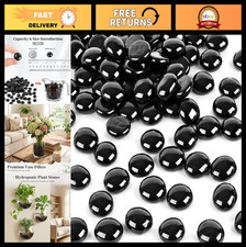 2LB Black Flat Glass Marbles - Decorative Aquarium Pebbles, Vase Fillers, DIY Cr