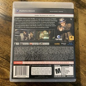 L.A. Noire Sony PlayStation 3 PS3 Video Game Complete Manual Rockstar M Rated
