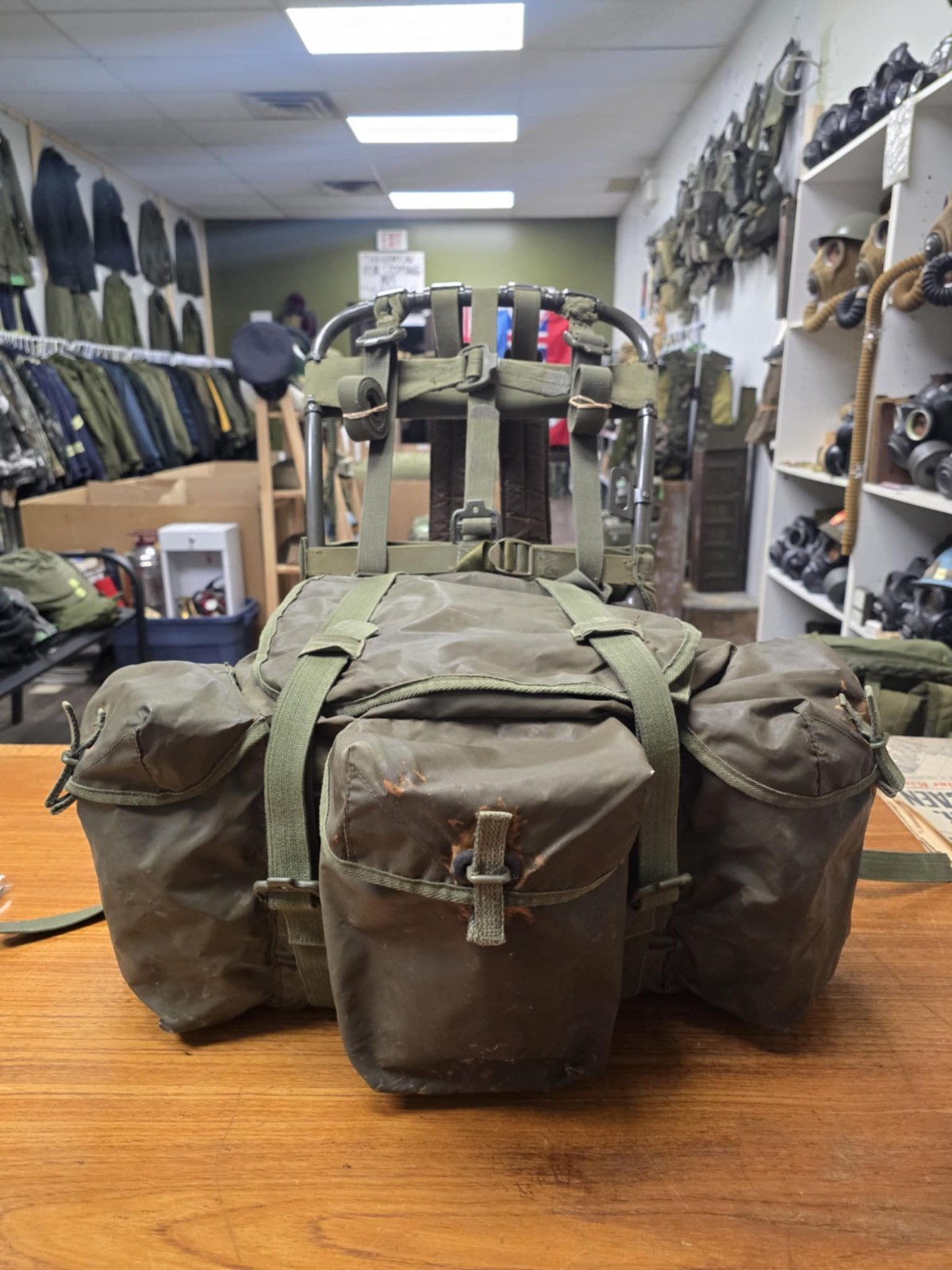 P64 Pattern Rucksack Frame Canada Army Pattern 64 P64 Rucksack w/ Sleeping Bag Straps Waist Belt ...