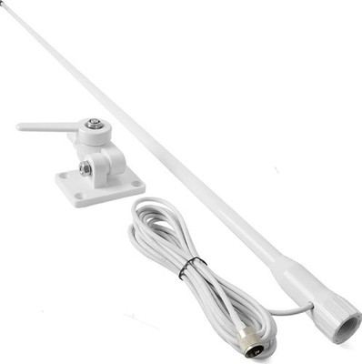 VHF Marine Base Antenna 48 Inch Fiberglass Waterproof Boat Antenna W/7M RG-58U C