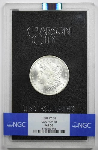 1881-CC Morgan Dollar $1 MS 66 NGC GSA Hoard Box and COA