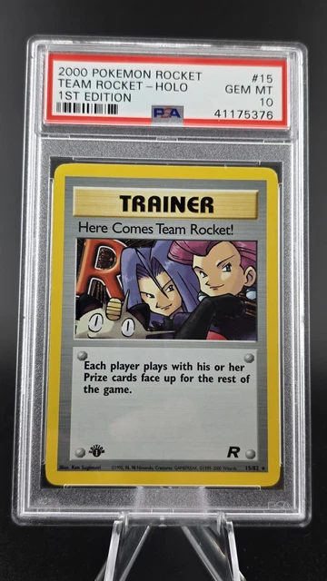 Here Comes Team Rocket! 1st Edition 15/82 Team Rocket Holo Psa 10 Low Pop