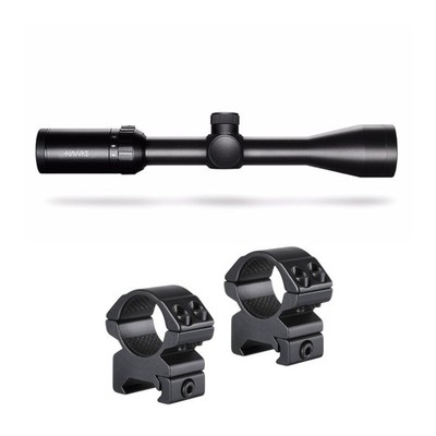 Hawke Sport Optics Vantage 3-9x40 IR Riflescope with 1-Inch Riflescope Rings