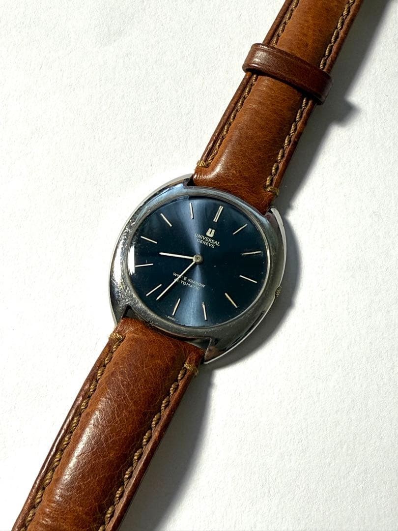 Universal Geneve White Shadow Automatic Silver Dial Men's Watch Working JPN