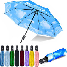 42/49 Inch Compact Travel Essentials Umbrella for Rain, Lightweight, Portable, A
