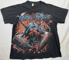 VTG Winds Of Plague Band T-Shirt Medium Black Cotton Big Graphic Tee Tultex