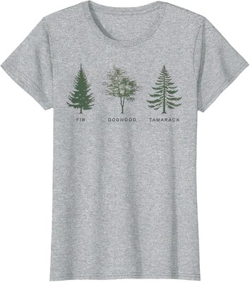 Fir Dogwood Tamarack Present Gift Support Lover Ladies' Crewneck T-Shirt