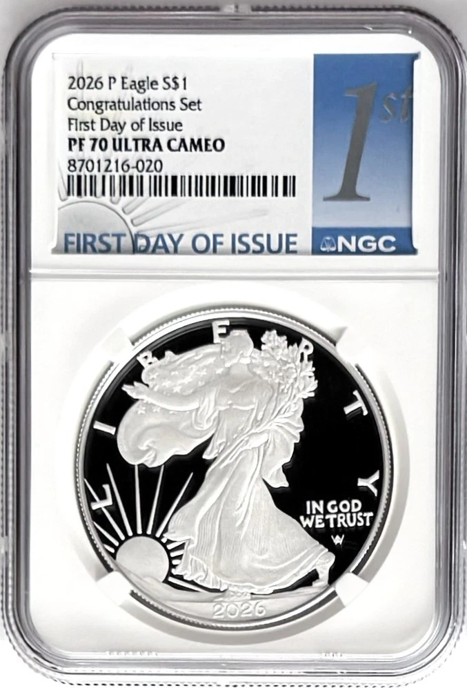 NGC Certified American Eagle PR 70 Silver Bullion Coins for sale
