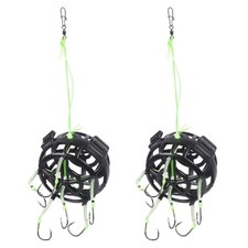 2pcs Fishing Accessories Professional String Hook Fishing Baits Cage 6 Hook