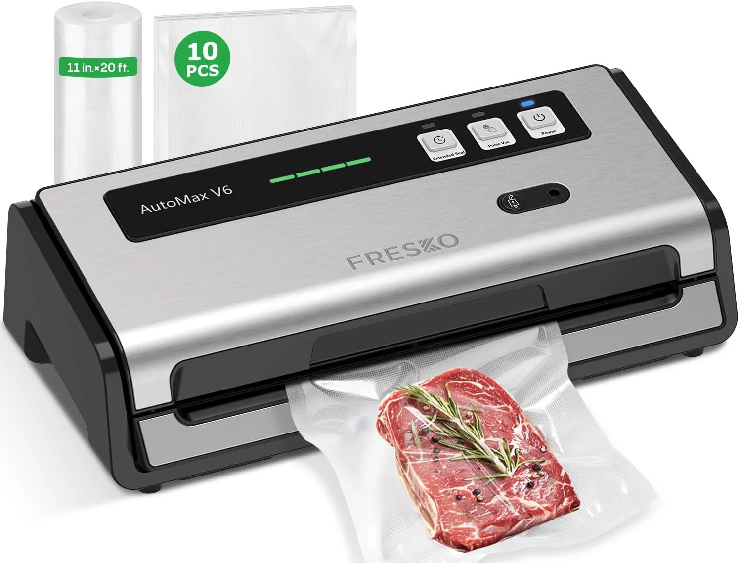 Food Vacuum Sealer with Automatic Bag Detection, 0.2-Inch Widened Heating Strip,