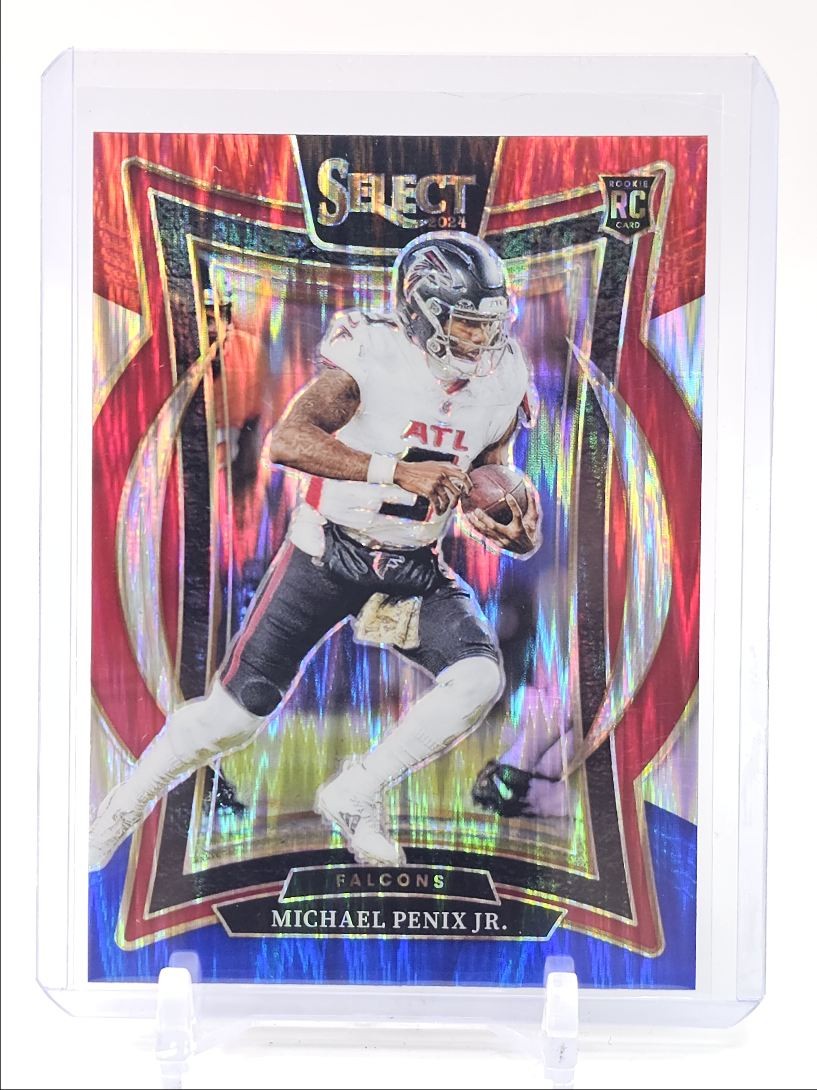 MICHAEL PENIX JR 2024 SELECT CONCOURSE ROOKIE RED BLUE SHOCK PRIZM RC Q0856