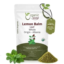 Organic Way Lemon Balm Leaf Whole - Organic, Kosher & USDA Certified