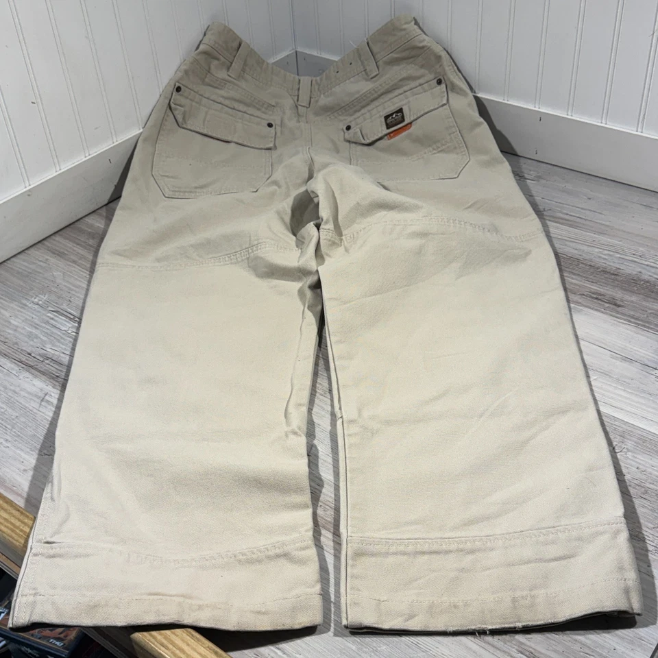 Eddie Bauer Ranger Double Knee Pants Mens 36x30 Beige Duck Canvas Hiking Camp - Image 4 of 4